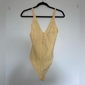 Free People Yellow Bodysuit